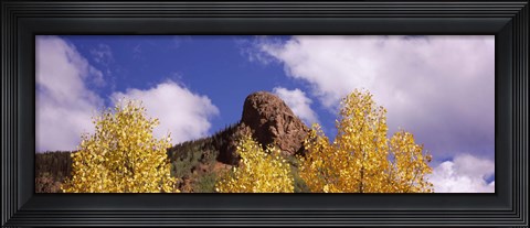 Framed Clouds above aspen trees in autumn, Colorado Print