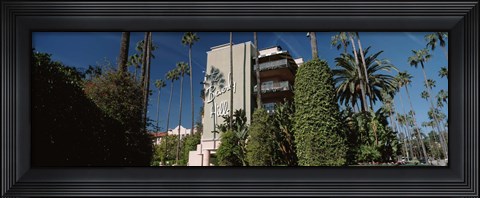 Framed Trees in front of a hotel, Beverly Hills Hotel, Beverly Hills, Los Angeles County, California, USA Print