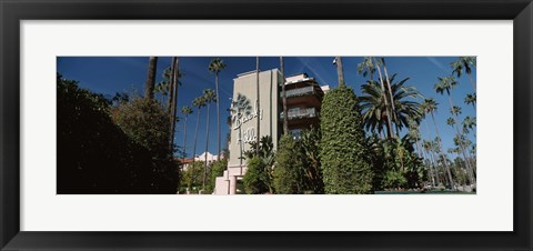 Framed Trees in front of a hotel, Beverly Hills Hotel, Beverly Hills, Los Angeles County, California, USA Print