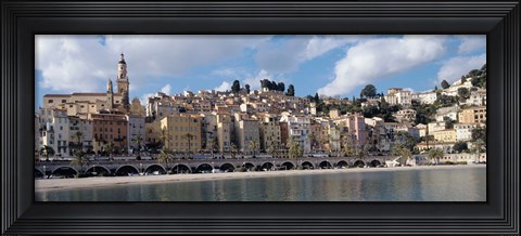 Framed Buildings at the waterfront, Menton, French Riviera, Alpes-Maritimes, Provence-Alpes-Cote D&#39;Azur, France Print