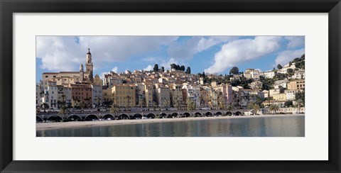 Framed Buildings at the waterfront, Menton, French Riviera, Alpes-Maritimes, Provence-Alpes-Cote D&#39;Azur, France Print