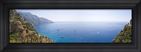Framed Town at the coast, Positano, Amalfi Coast, Salerno, Campania, Italy Print