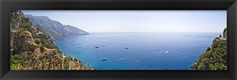 Framed Town at the coast, Positano, Amalfi Coast, Salerno, Campania, Italy Print