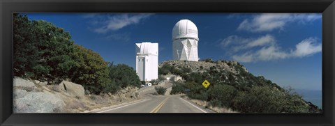 Framed Road leading to observatory, Kitt Peak National Observatory, Arizona, USA Print