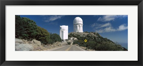 Framed Road leading to observatory, Kitt Peak National Observatory, Arizona, USA Print