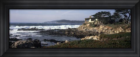 Framed Rock formations in the sea, Carmel, Monterey County, California Print