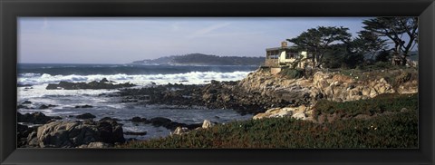 Framed Rock formations in the sea, Carmel, Monterey County, California Print