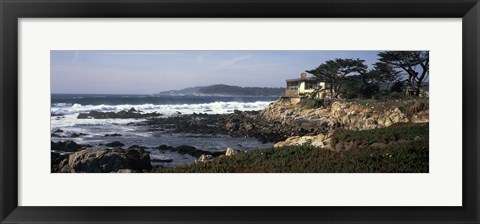 Framed Rock formations in the sea, Carmel, Monterey County, California Print
