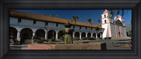 Framed Fountain at a church, Mission Santa Barbara, Santa Barbara, California, USA Print