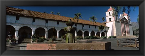 Framed Fountain at a church, Mission Santa Barbara, Santa Barbara, California, USA Print