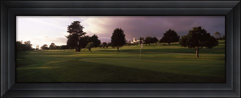 Framed Trees in a golf course, Montecito Country Club, Santa Barbara, California, USA Print
