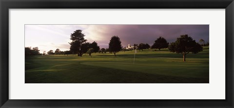 Framed Trees in a golf course, Montecito Country Club, Santa Barbara, California, USA Print