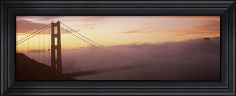 Framed Golden Gate Bridge covered with fog, San Francisco, California Print