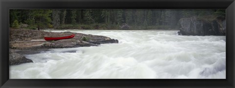 Framed River flowing in a forest, Kicking Horse River, Yoho National Park, British Columbia, Canada Print