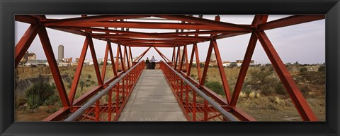 Framed Footbridge with a city in the background, Big Hole, Kimberley, Northern Cape Province, South Africa Print