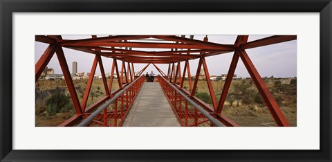 Framed Footbridge with a city in the background, Big Hole, Kimberley, Northern Cape Province, South Africa Print