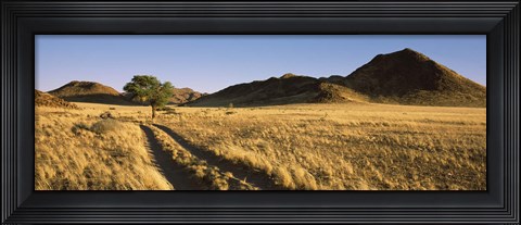 Framed Trails passing through a desert, Namibia Print