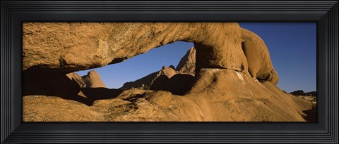 Framed Natural arch on a mountain, Spitzkoppe, Namib Desert, Namibia Print