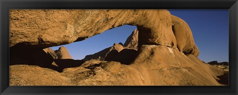 Framed Natural arch on a mountain, Spitzkoppe, Namib Desert, Namibia Print