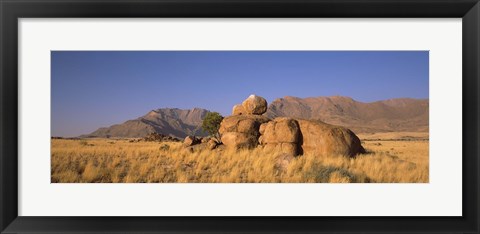 Framed Rock formations in a desert, Brandberg Mountains, Damaraland, Namib Desert, Namibia Print