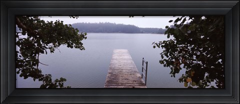 Framed Pier over a lake, Forggensee Lake, Oberallgau, Allgau, Bavaria, Germany Print