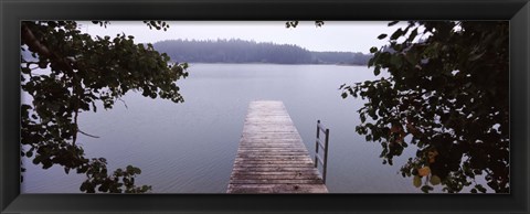 Framed Pier over a lake, Forggensee Lake, Oberallgau, Allgau, Bavaria, Germany Print