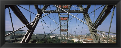 Framed Ferris wheel frame, Prater Park, Vienna, Austria Print
