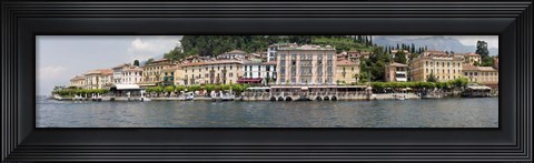 Framed Buildings at the waterfront, Lake Como, Bellagio, Como, Lombardy, Italy Print
