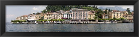 Framed Buildings at the waterfront, Lake Como, Bellagio, Como, Lombardy, Italy Print