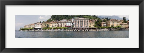 Framed Buildings at the waterfront, Lake Como, Bellagio, Como, Lombardy, Italy Print