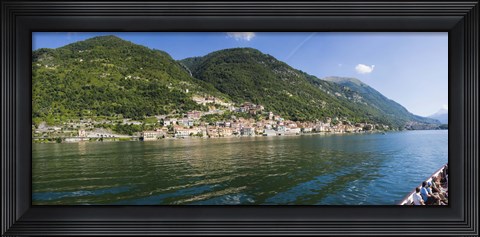 Framed Town at the waterfront, Sala Comacina, Lake Como, Como, Lombardy, Italy Print