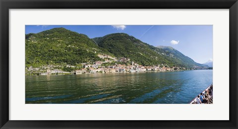 Framed Town at the waterfront, Sala Comacina, Lake Como, Como, Lombardy, Italy Print