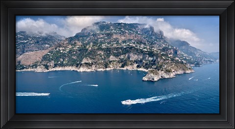 Framed Town at the waterfront, Amalfi Coast, Salerno, Campania, Italy Print