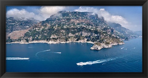 Framed Town at the waterfront, Amalfi Coast, Salerno, Campania, Italy Print