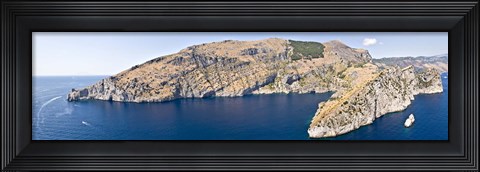 Framed Island in the sea, Punta Campanella, Bay of Ieranto, Capri, Naples, Campania, Italy Print