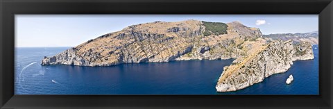 Framed Island in the sea, Punta Campanella, Bay of Ieranto, Capri, Naples, Campania, Italy Print