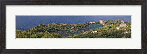 Framed Aerial view of a town, Villa Angelina, Massa Lubrense, Campania, Italy Print