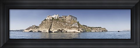 Framed Castle on an island, Castello Aragonese, Ischia Island, Procida, Campania, Italy Print