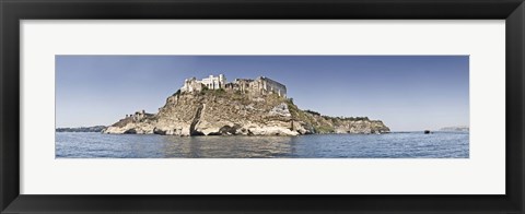 Framed Castle on an island, Castello Aragonese, Ischia Island, Procida, Campania, Italy Print