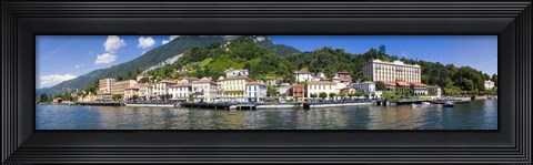 Framed Town at the waterfront, Tremezzo, Lake Como, Como, Lombardy, Italy Print