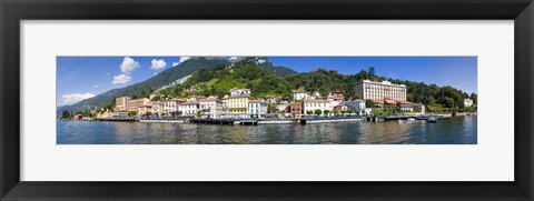 Framed Town at the waterfront, Tremezzo, Lake Como, Como, Lombardy, Italy Print