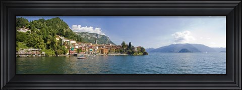 Framed Town at the lakeside, Lake Como, Como, Lombardy, Italy Print