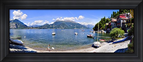 Framed Boats on Lake Como Print