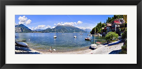 Framed Boats on Lake Como Print