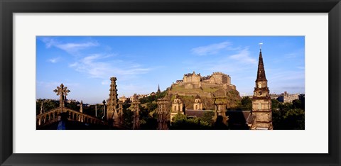 Framed Castle viewed from St. John&#39;s Church, Edinburgh Castle, Edinburgh, Scotland Print