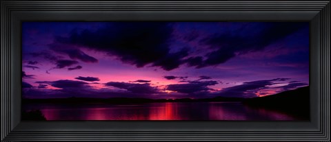 Framed Sunset over an island viewed from Applecross Peninsula, Isle of Skye, Inner Hebrides, Hebrides, Scotland Print