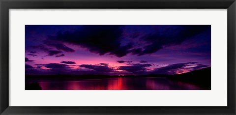 Framed Sunset over an island viewed from Applecross Peninsula, Isle of Skye, Inner Hebrides, Hebrides, Scotland Print