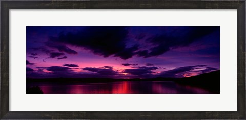 Framed Sunset over an island viewed from Applecross Peninsula, Isle of Skye, Inner Hebrides, Hebrides, Scotland Print