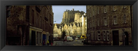 Framed Edinburgh Castle and street view, Edinburgh, Scotland Print