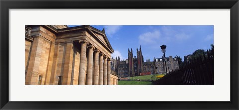 Framed Art museum with Free Church Of Scotland in the background, National Gallery Of Scotland, The Mound, Edinburgh, Scotland Print